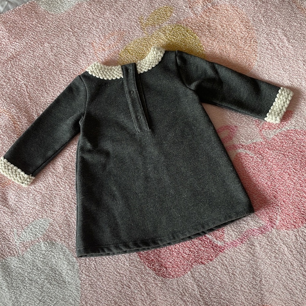 Long sleeve fleece dress for baby - Picture 2 of 2